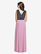 Rear View Thumbnail - Powder Pink & Midnight Navy Dessy Collection Junior Bridesmaid Dress JR542