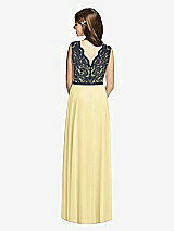 Rear View Thumbnail - Pale Yellow & Midnight Navy Dessy Collection Junior Bridesmaid Dress JR542