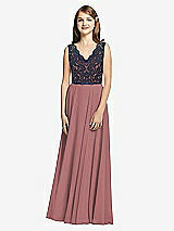 Front View Thumbnail - Rosewood & Midnight Navy Dessy Collection Junior Bridesmaid Dress JR542