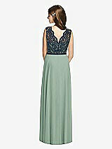 Rear View Thumbnail - Seagrass & Midnight Navy Dessy Collection Junior Bridesmaid Dress JR542
