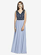 Front View Thumbnail - Sky Blue & Midnight Navy Dessy Collection Junior Bridesmaid Dress JR542