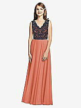 Front View Thumbnail - Terracotta Copper & Midnight Navy Dessy Collection Junior Bridesmaid Dress JR542