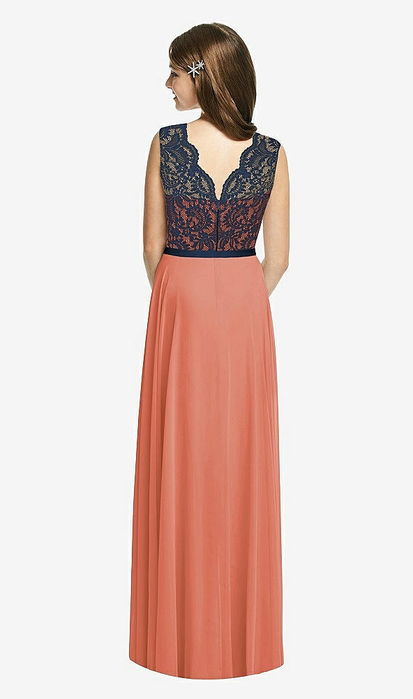 Back View - Terracotta Copper & Midnight Navy Dessy Collection Junior Bridesmaid Dress JR542