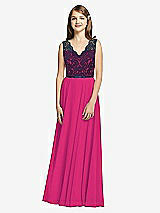 Front View Thumbnail - Think Pink & Midnight Navy Dessy Collection Junior Bridesmaid Dress JR542