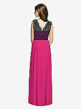 Rear View Thumbnail - Think Pink & Midnight Navy Dessy Collection Junior Bridesmaid Dress JR542