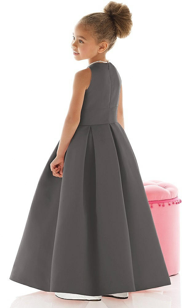 Back View - Caviar Gray Flower Girl Dress FL4059