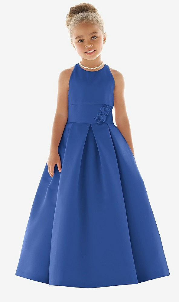 Front View - Classic Blue Flower Girl Dress FL4059