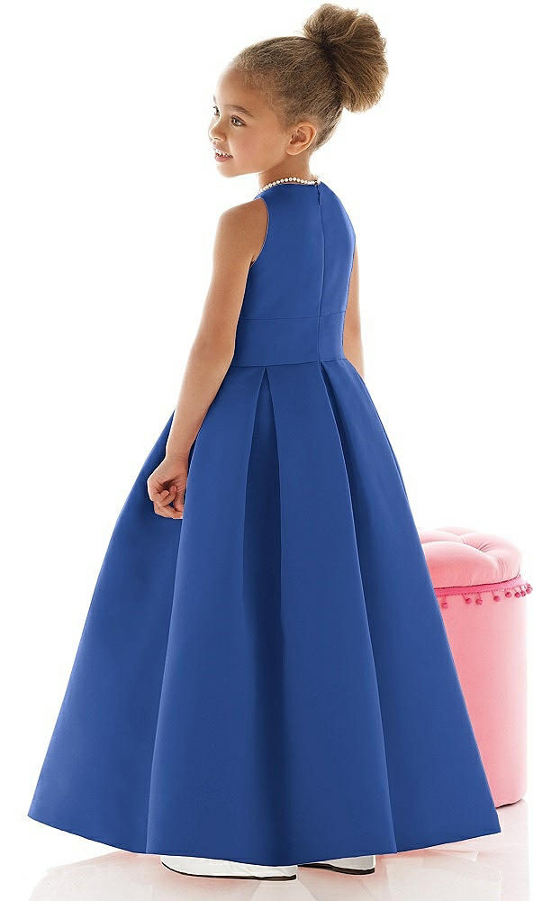 Back View - Classic Blue Flower Girl Dress FL4059