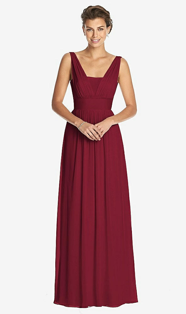 Front View - Burgundy Dessy Collection Bridesmaid Dress 3026