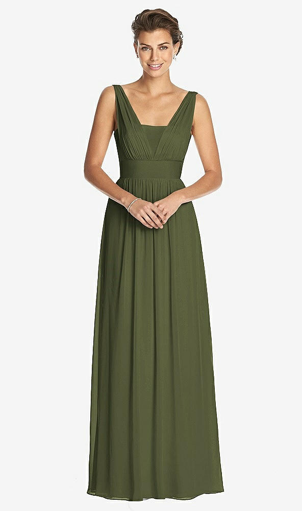 Front View - Olive Green Dessy Collection Bridesmaid Dress 3026