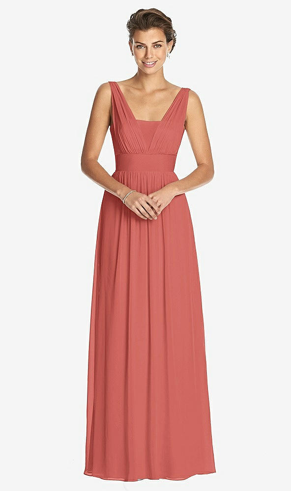 Front View - Coral Pink Dessy Collection Bridesmaid Dress 3026