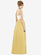 Rear View Thumbnail - Maize & Ivory Strapless Pleated Skirt Maxi Dress with Pockets