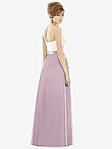 Rear View Thumbnail - Suede Rose & Ivory Strapless Pleated Skirt Maxi Dress with Pockets