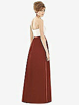 Rear View Thumbnail - Auburn Moon & Ivory Strapless Pleated Skirt Maxi Dress with Pockets