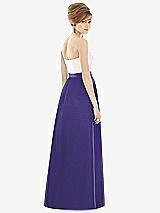 Rear View Thumbnail - Grape & Ivory Strapless Pleated Skirt Maxi Dress with Pockets