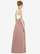 Rear View Thumbnail - Neu Nude & Ivory Strapless Pleated Skirt Maxi Dress with Pockets