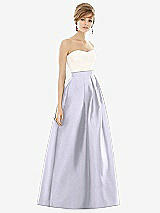 Front View Thumbnail - Silver Dove & Ivory Strapless Pleated Skirt Maxi Dress with Pockets