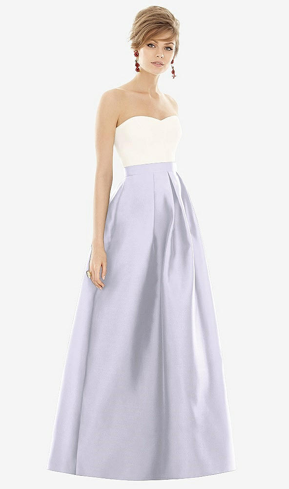 Front View - Silver Dove & Ivory Strapless Pleated Skirt Maxi Dress with Pockets