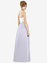 Rear View Thumbnail - Silver Dove & Ivory Strapless Pleated Skirt Maxi Dress with Pockets