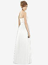 Rear View Thumbnail - White & Ivory Strapless Pleated Skirt Maxi Dress with Pockets