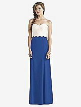Front View Thumbnail - Classic Blue & Ivory Social Bridesmaids Dress 8191
