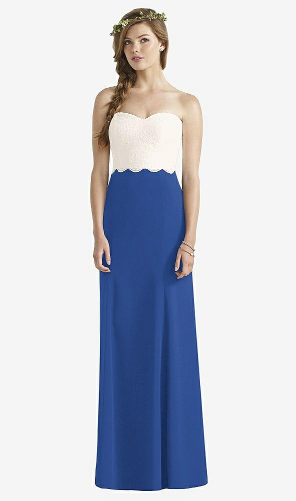 Front View - Classic Blue & Ivory Social Bridesmaids Dress 8191