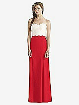 Front View Thumbnail - Parisian Red & Ivory Social Bridesmaids Dress 8191
