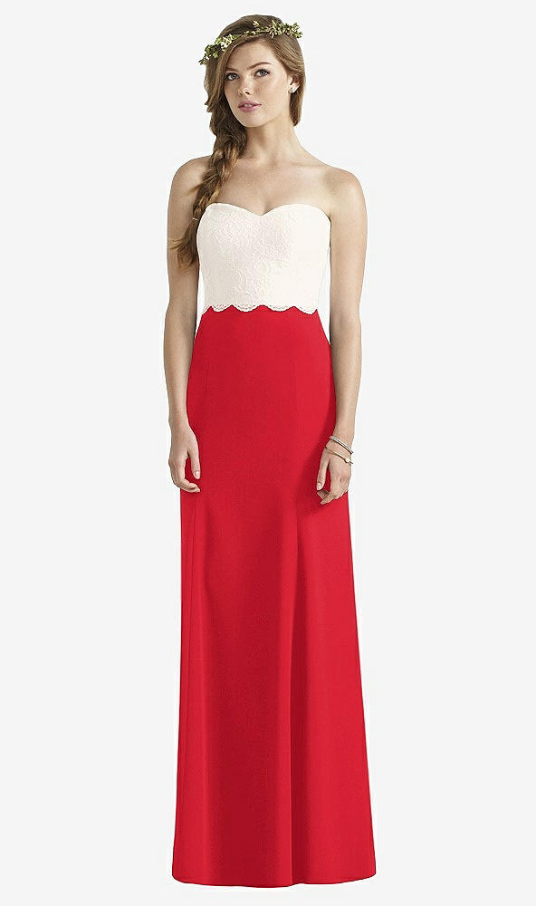 Front View - Parisian Red & Ivory Social Bridesmaids Dress 8191