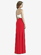 Rear View Thumbnail - Parisian Red & Ivory Social Bridesmaids Dress 8191