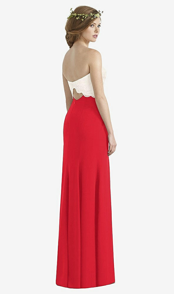 Back View - Parisian Red & Ivory Social Bridesmaids Dress 8191