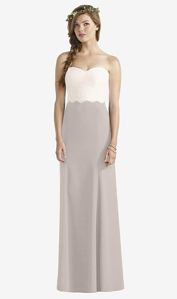 Front View - Taupe & Ivory Social Bridesmaids Dress 8191