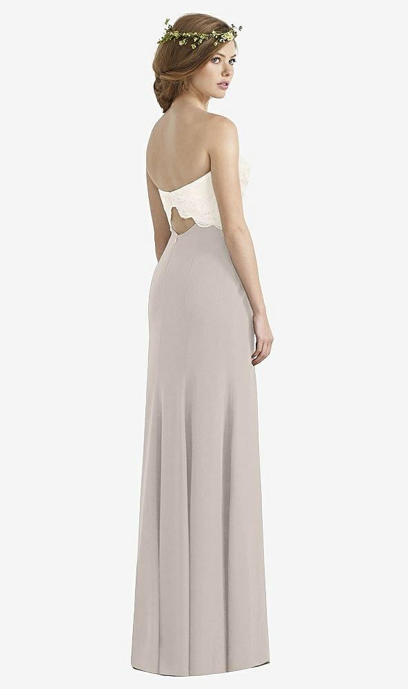 Back View - Taupe & Ivory Social Bridesmaids Dress 8191
