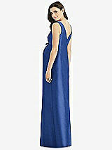 Rear View Thumbnail - Classic Blue Sleeveless Satin Twill Maternity Dress