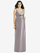Front View Thumbnail - Cashmere Gray Sleeveless Satin Twill Maternity Dress