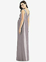 Rear View Thumbnail - Cashmere Gray Sleeveless Satin Twill Maternity Dress