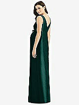 Rear View Thumbnail - Evergreen Sleeveless Satin Twill Maternity Dress