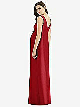 Rear View Thumbnail - Garnet Sleeveless Satin Twill Maternity Dress