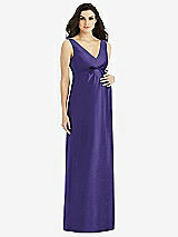 Front View Thumbnail - Grape Sleeveless Satin Twill Maternity Dress