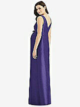 Rear View Thumbnail - Grape Sleeveless Satin Twill Maternity Dress