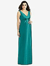 Front View Thumbnail - Jade Sleeveless Satin Twill Maternity Dress