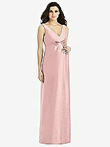 Front View Thumbnail - Rose - PANTONE Rose Quartz Sleeveless Satin Twill Maternity Dress