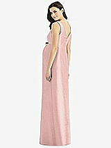 Rear View Thumbnail - Rose - PANTONE Rose Quartz Sleeveless Satin Twill Maternity Dress