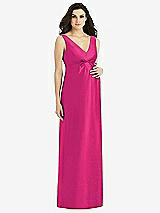 Front View Thumbnail - Think Pink Sleeveless Satin Twill Maternity Dress