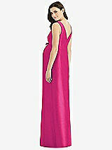Rear View Thumbnail - Think Pink Sleeveless Satin Twill Maternity Dress