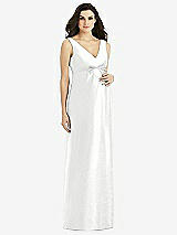 Front View Thumbnail - White Sleeveless Satin Twill Maternity Dress