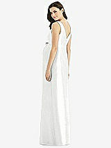 Rear View Thumbnail - White Sleeveless Satin Twill Maternity Dress