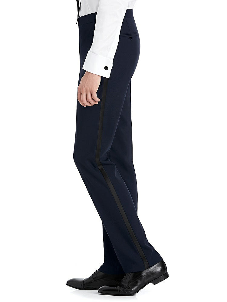 Back View - Navy Hardwick Navy Modern Fit Tuxedo Pant