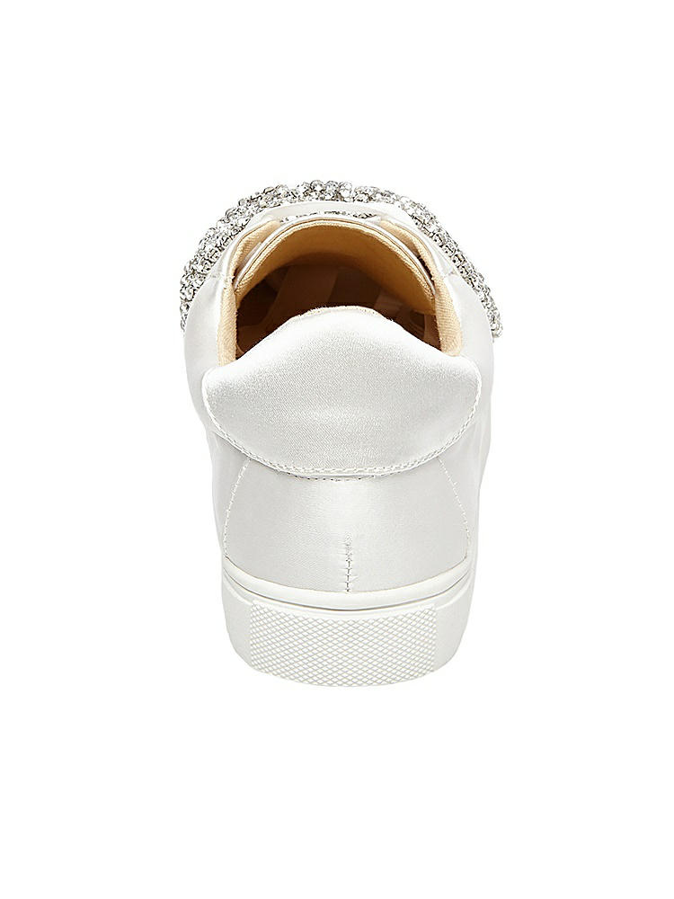 Back View - White Betsey Blue Maxi Satin Bridal Sneaker 