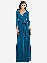 Front View Thumbnail - Ocean Blue Dessy Collection Bridesmaid Dress 3027