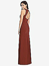 Rear View Thumbnail - Auburn Moon Diamond Cutout Back Trumpet Gown with Front Slit